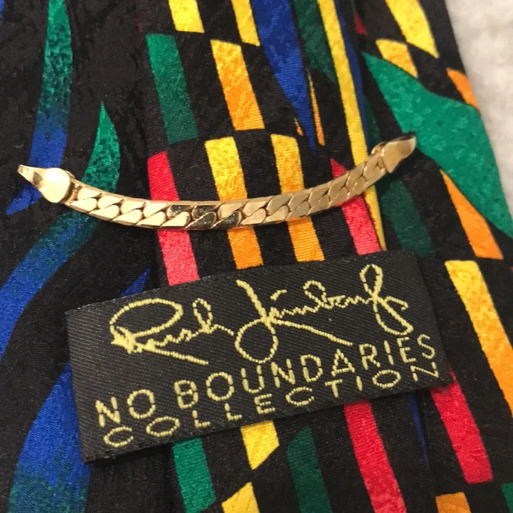 Rush Limbaugh No Boundaries Tie Mens Necktie Green Multicolor Vtg America USA - Picture 5 of 7